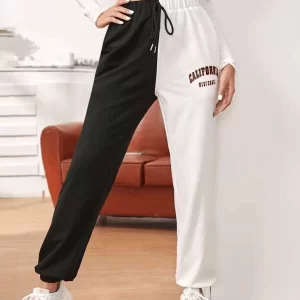 Calça moletom preto e branco